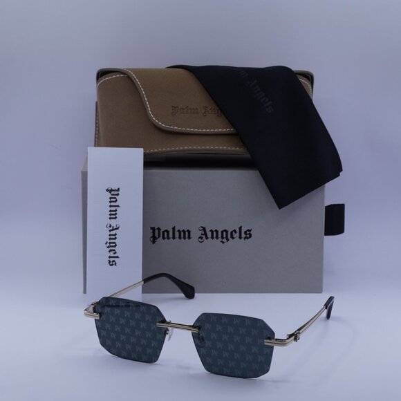 Palm Angels PERI10G QUARTZ 7607 Geometric Sunglasses - Gold/Dark Grey - Picture 5 of 11